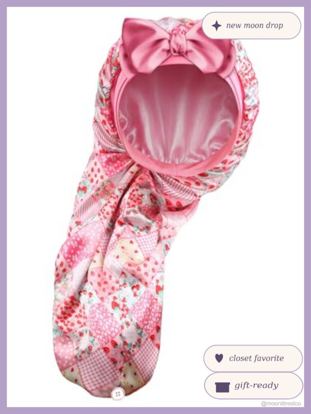 Extra Large Satin Sleep Bonnet for Braids Locs Long Hair Tie Band